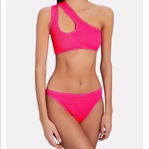 Cleonie Ribbed Pink Bikini - ONE SIZE